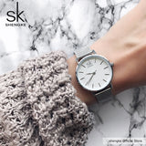 SK Super Slim Sliver Mesh Stainless Steel Watches