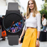 Black Flower Women Watches