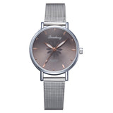 Luxury Silver Popular Pink Dial Flowers Metal Ladies