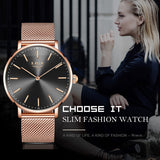 LIGE New Rose Gold Women Business