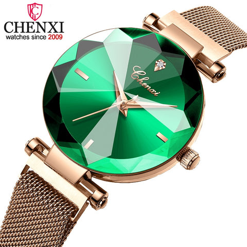 CHENXI Geometry Crystal Luxury Quartz Watches