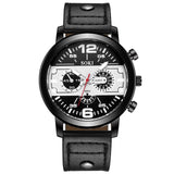 Men's watch Couple Leather Band Analog Quartz