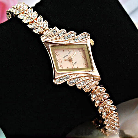 Crystal Watch Luxury Rose Gold