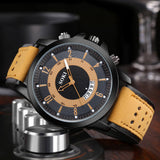 SOKI Men Watch Luxury Fashion Silica Gel Leather Quartz
