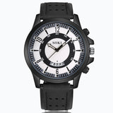 SOKI Men Watch Luxury Fashion Silica Gel Leather Quartz